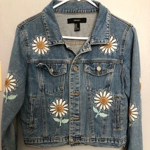 Forever 21 Floral Jean Jacket